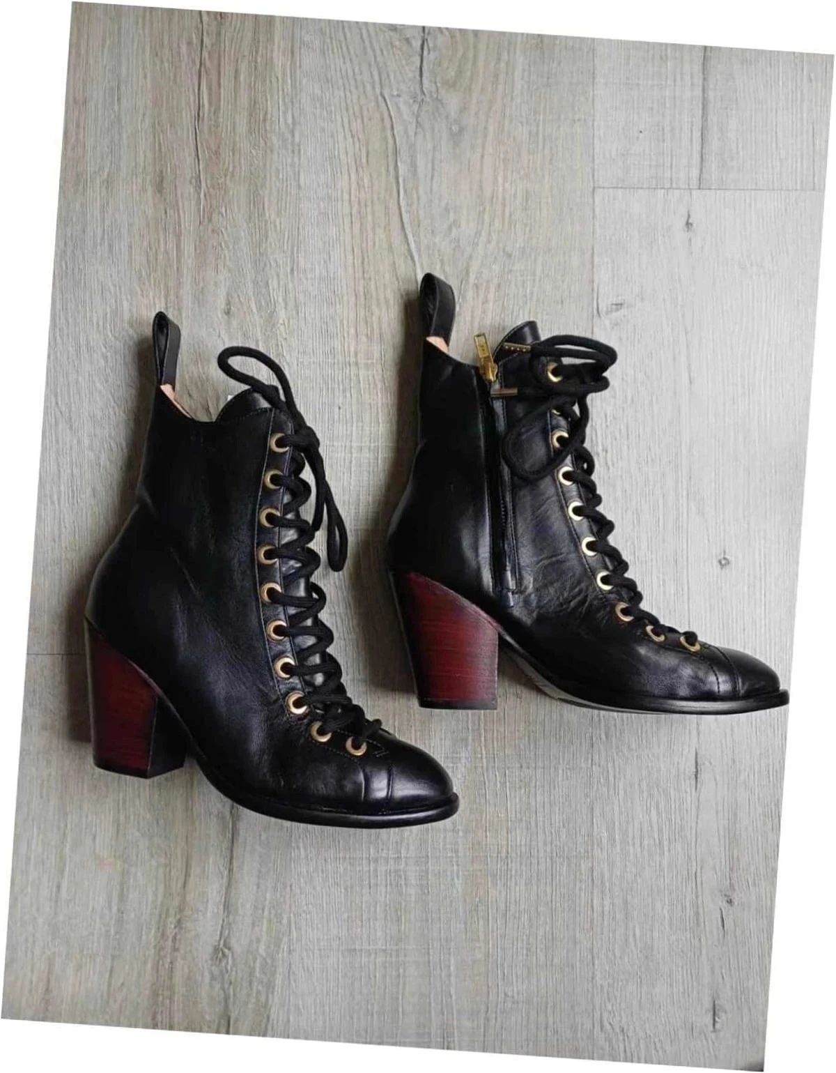 Pièce de créateur Bottines à lacets en cuir Victoria/Tomas – Pointure 36 neuve